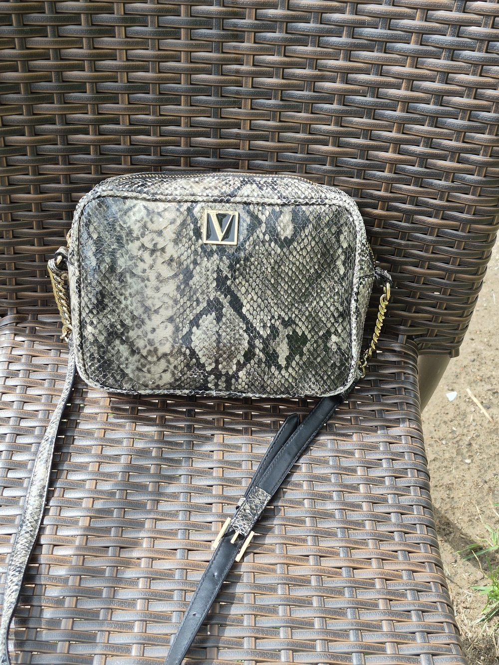 Victoria's Secret Python-Print Crossbody Bag